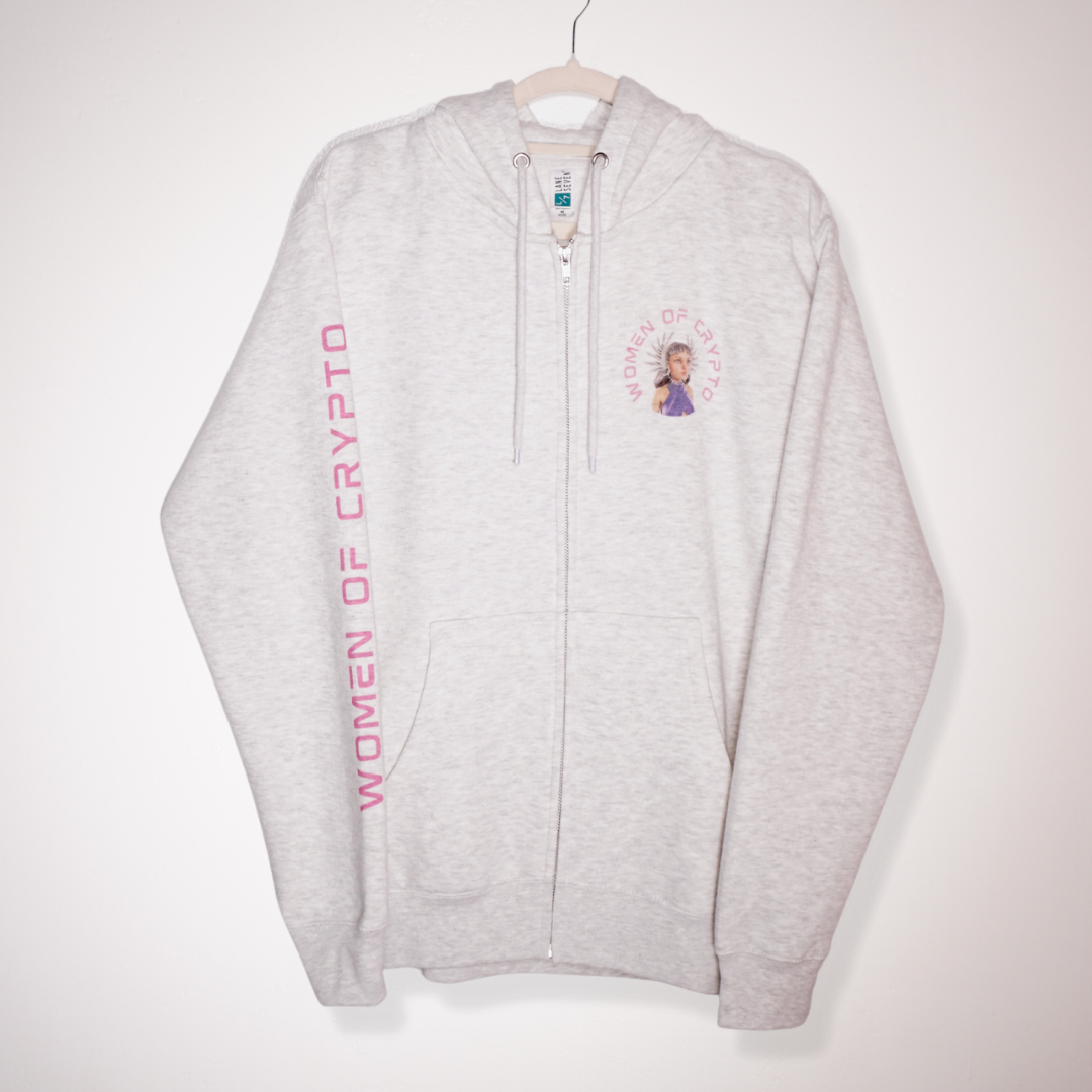 Women of Crypto Avatar Zip Up - Grey