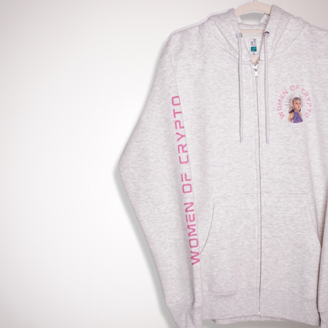 Women of Crypto Avatar Zip Up - Grey